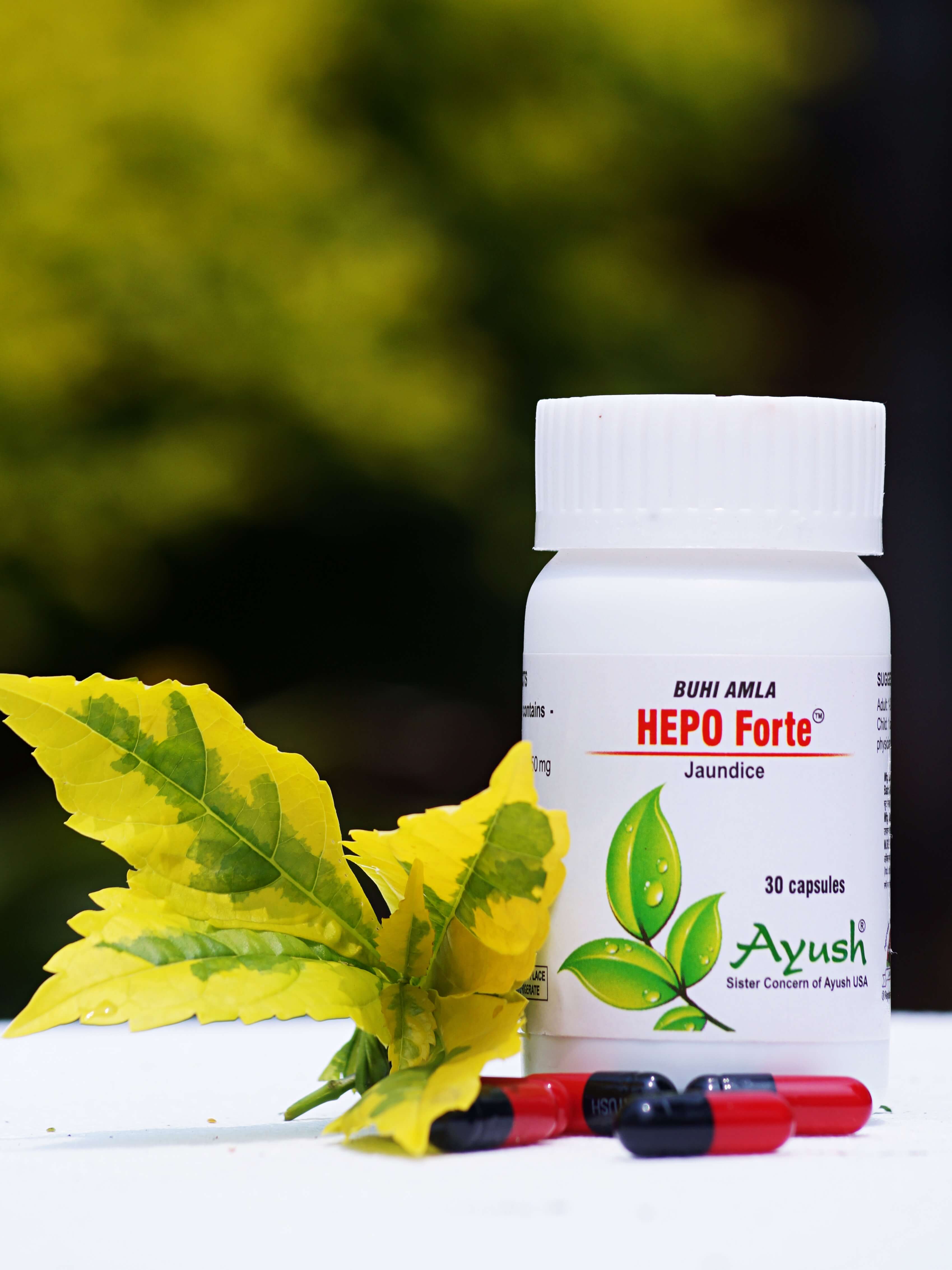 Ayush Herbs Hepo Forte (bhui Amla) Capsules - Jaundice Support