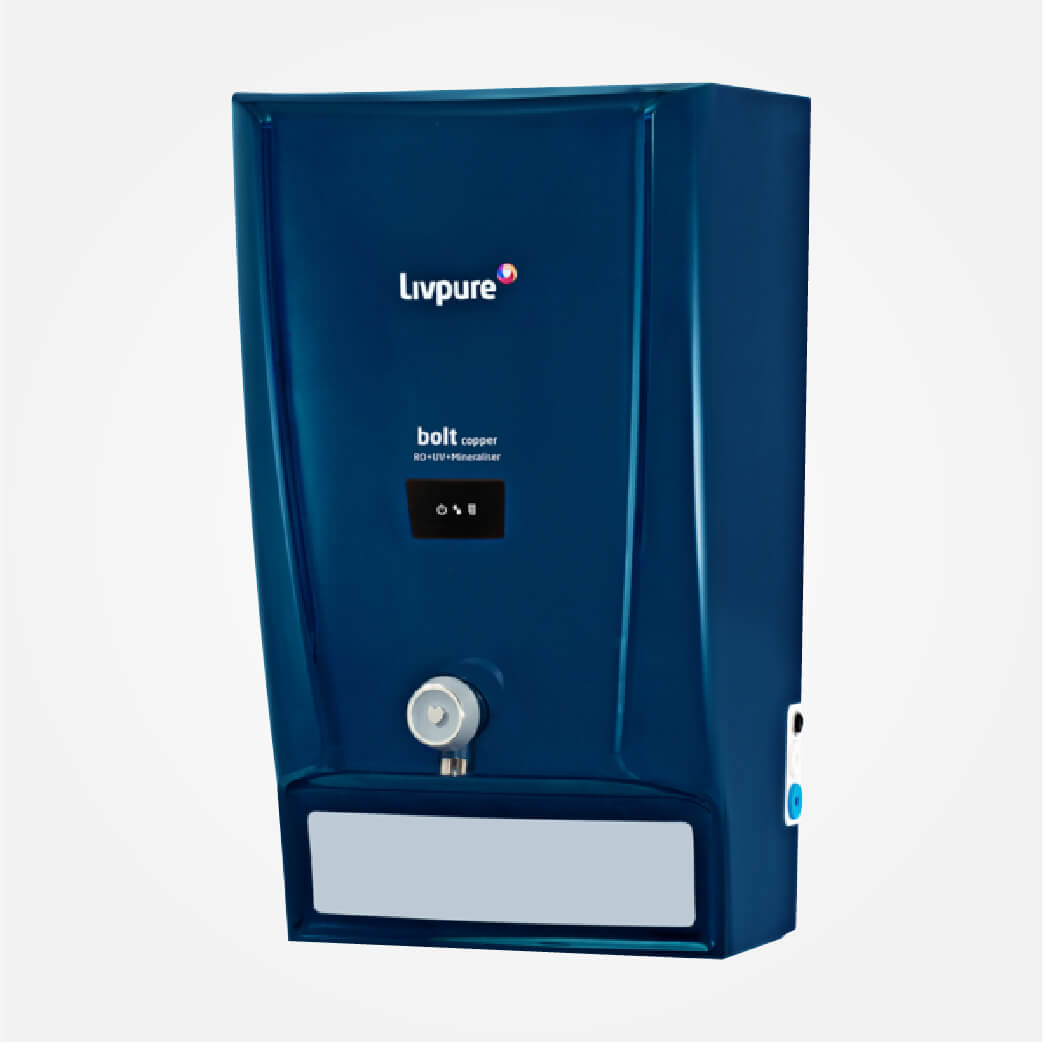 Livpure RO + UV + Mineraliser Water Purifier (Bolt Copper, Blue)