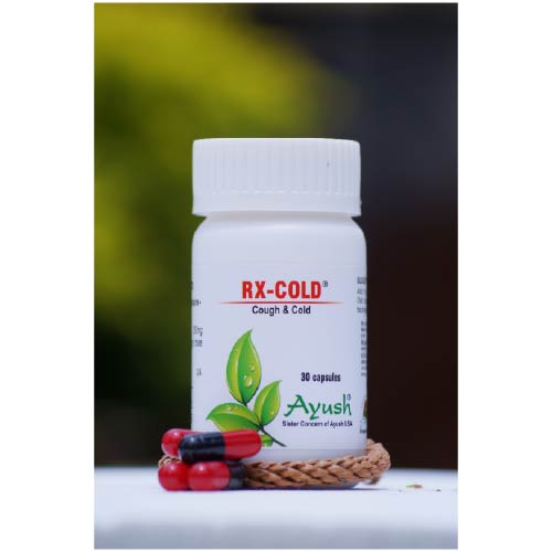 Ayush Herbs Rx Cold (tulsi) Capsules - Cough Cold Remedy