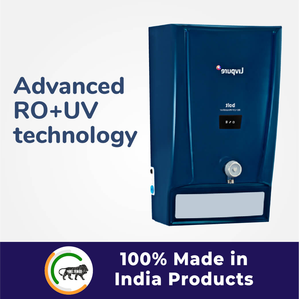 Livpure RO + UV + Mineraliser Water Purifier (Bolt Copper, Blue)