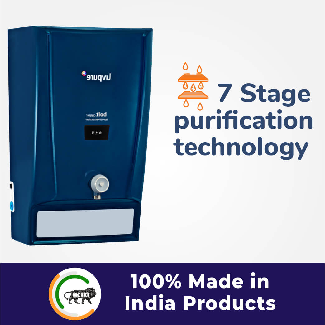 Livpure RO + UV + Mineraliser Water Purifier (Bolt, Blue)