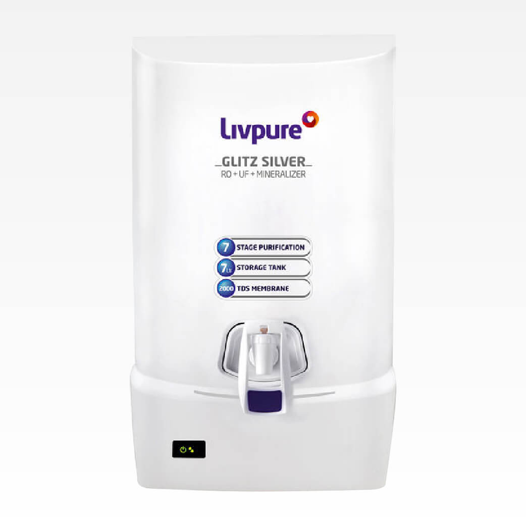 Livpure Glitz Silver RO+UF+Mineraliser Water Purifier