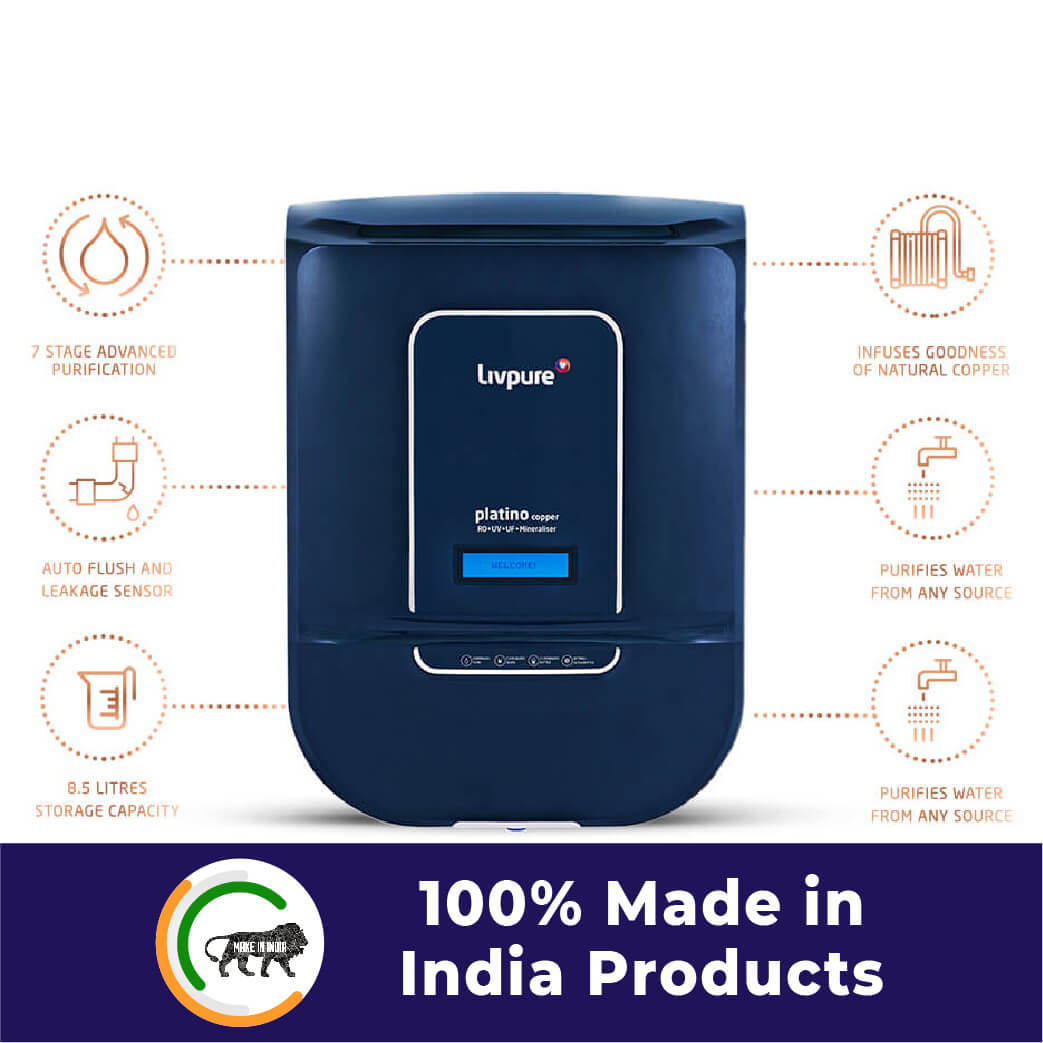 Livpure Platino Copper RO Water Purifier (Blue)